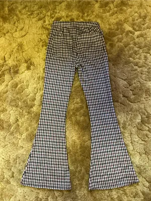 SO Small Houndstooth Flare Pants Brown Cream Stretch High Rise Retro Y2K thumbnail 6