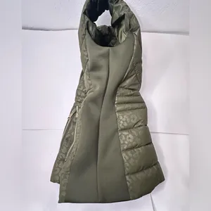 Michael‎ Kors Women's Quilted Trim Puffer Vest Size XS Green Cheetah No Hood thumbnail 9