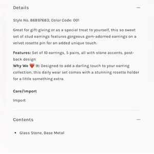 Free People Rosette Stud Pack NWT thumbnail 6