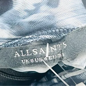 AllSaints Tia Long Sleeve Mesh Top in Inez Blue - US 4 thumbnail 6