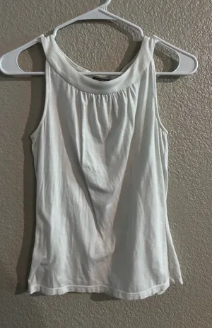 Ann Taylor White Halter Tank Top thumbnail 1