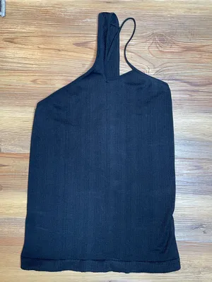 Free People Intimately Free Black One Shoulder Tank Top Cutout Medium Y2K Ribbed thumbnail 3