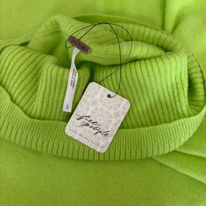 NWT!! FREE PEOPLE Treasure Turtleneck Cashmere Sweater Lime Punch Knit Large thumbnail 11