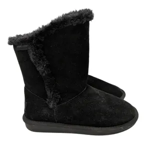 Minnetonka Milltown Black Suede Faux‎ Fur Lined Mid Calf Winter Boots Womens 6 thumbnail 1