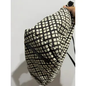 Kate Spade Small Harmony Black & Cream with Pink Accent Stripe 20x12" 9" Handl M thumbnail 10