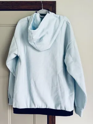 MV Sport NWOT Large Men’s Women’s Jim Beam Hoodie Sweatshirt Baby Blue and Nav thumbnail 5