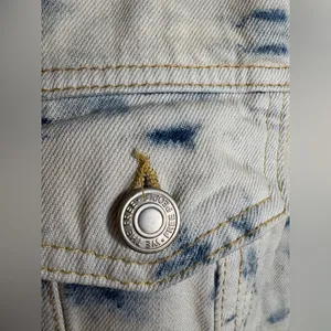FREE People Rumors Denim Jacket in Jones Tie Dye Blue‎ Size Small EEUC 0436 thumbnail 9