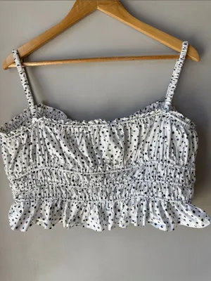 J. Crew Floral Crop Poplin Smocked Tank Top thumbnail 4