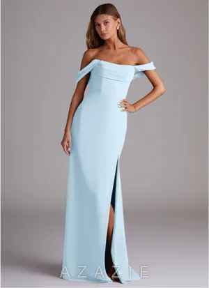 Azazie Sky Blue Chiffon Maxi Dress thumbnail 4