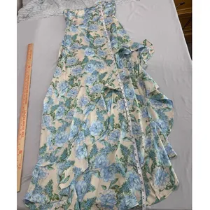 Dress Forum "Stolen Love" Blue Strapless Ruffle Hem Maxi Dress NWT Large thumbnail 7