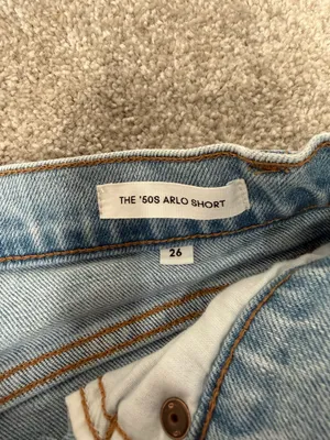 Aritzia Denim Forum The ’50s Arlo Light Wash Denim Shorts Size 26 thumbnail 3