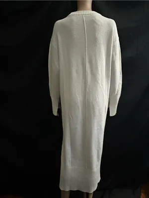 Haven Well Within Organic Cotton Elegant Cream Knit Sweater Dress NWT SM thumbnail 2