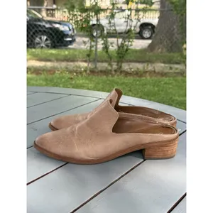 Frye Ray Leather Mules Womens Size 9.5 M Tan Natural Slip On Clogs Flat Shoes thumbnail 2