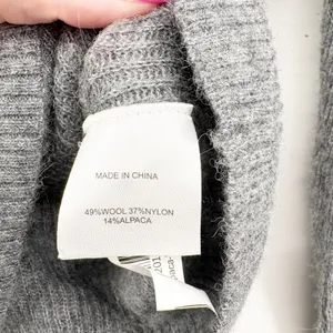 Quince Womens Baby Alpaca Wool Blend Ribbed Crew Neck Sweater Charcoal Size XS thumbnail 6