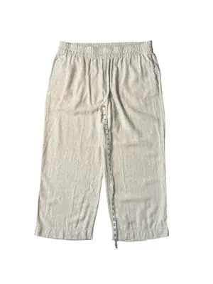 Old Navy High Rise Linen Blend Wide Leg Casual Comfort Waistband Pant Tan Sz XL thumbnail 6