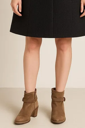 Dolce Vita Brown Leather Sierra Buckle Ankle Boots Western Women's 7.5 thumbnail 1