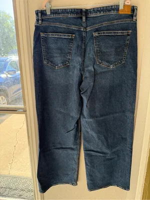American Eagle Outfitters Mid-Rise Straight Leg Jeans Stove Pipe Dark Blue Wash thumbnail 6