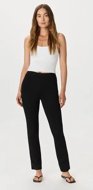 NWOT Quince women's ultra-stretch ponte Black straight leg Pants Sz M 32” inseam thumbnail 1