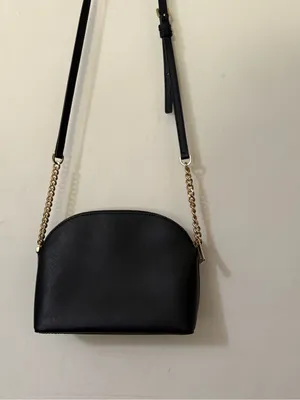 Michael Kors Black Leather Crossbody with Gold Chain Strap thumbnail 4