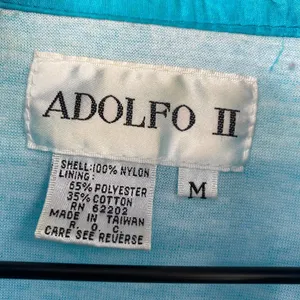 Vintage 80s Adolfo Windbreaker Colorblock Blue Pink White Full Zip Jacket Medium thumbnail 4