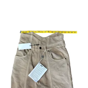NWT Retrofête Washed Terry Pant in Beige Khaki Cotton High Rise Small NO BELT thumbnail 9