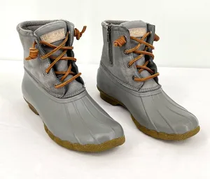 Sperry Saltwater Mainsail Leather Duck Boots Gray Size 6.5 thumbnail 1