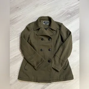 NWOT Apt. 9 Dark Green militar Double-Breasted Pea‎ Coat thumbnail 2