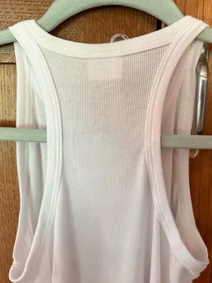Sunday Best White Ribbed Tank Top thumbnail 5