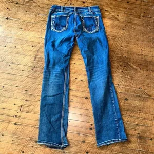 Silver jeans distressed Suki slim boot denim 30x33 western jeans thumbnail 4