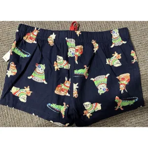 Old Navy "Dogs" SLEEP SHORTS Womens Medium NEW Xmas Holiday Navy Blue Flannel Cotton NEW thumbnail 2