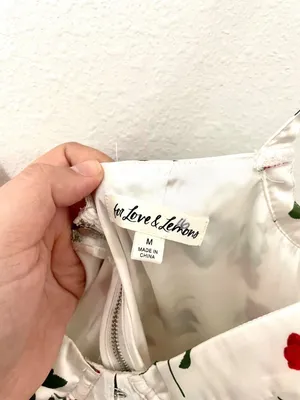 For Love and Lemons White & Red Roses Floral Love Song Mini Dress M Romantic thumbnail 3