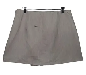 Abercrombie & Fitch Gray Zip Up Low Rise Micro Mini Skirt Womens Size Large L thumbnail 2