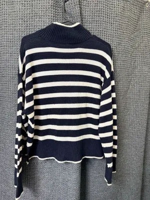 H&M Striped Sweater Mockneck thumbnail 3