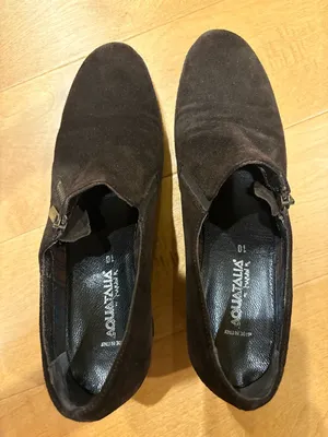 Aquatalia suede brown wedge shoes zipper sz 10 thumbnail 6