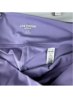 Joe Fresh Active High Waist Capri Leggings Large Purple Lilac Cropped Workout thumbnail 3