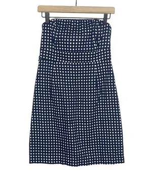 Vineyard Vines navy blue strapless dress size 2 EUC eyelet thumbnail 1