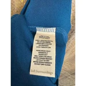 Soft‎ Surroundings Frederica Lace Maxi Skirt Dark Teal Blue Large NWT thumbnail 5