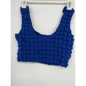 Bailey Rose Popcorn Texture Shirt & Crop Tank‎ Set Women Royal Blue S Retro Y2K thumbnail 8