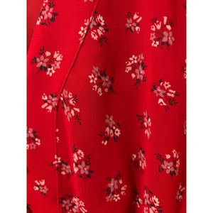 Madewell Floral Print‎ Peplum Top Blouse V-Neck Long Sleeve Red Small thumbnail 3