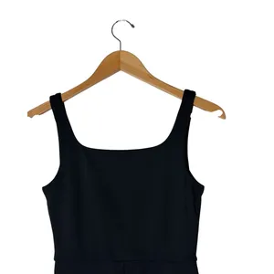 Aritzia Babaton Square Neck Biker Short Romper Women Medium Black Bodysuit thumbnail 5
