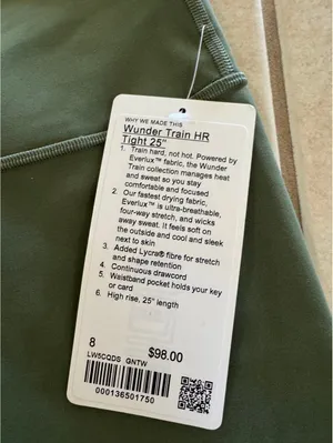 Lululemon Wunder Train High Rise 25” Green Twill Size 8 NWT thumbnail 4