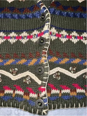 VTG Hunt Club Green Multi-color Fair Isle Knit Vest 18W thumbnail 3