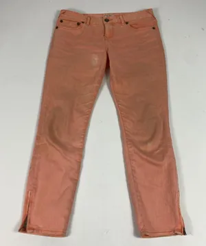 Free People Jeans Womens 29 Pink Ankle Zip Skinny Stretch Denim Casual‎ thumbnail 1