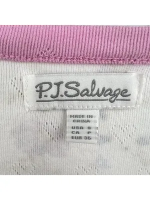 P.J. Salvage Floral Pajama Set Long Sleeve Top Pants with Hearts Size Small thumbnail 6