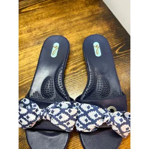 Oka-B Navy Slide Bow Sandals Size Medium (8.5) thumbnail 4