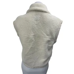Abercrombie & Fitch White Faux Fur Sherpa Full Zip Sleeveless Vest Jacket XS thumbnail 2