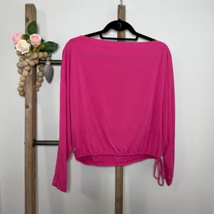 Athleta Pink Long Sleeve Cinched Tie Athletic Shirt Size Small‎ thumbnail 4