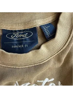 Ford Motor Bronco cropped sweatshirt brown cotton cowgirl western country rodeo thumbnail 8