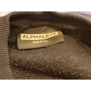 Alphalete Black Cropped Oversized Crew Neck Sweatshirt Logo Pullover‎ Size Small thumbnail 6