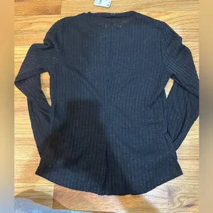 Free People intimately free sheer black shirt thumbnail 3